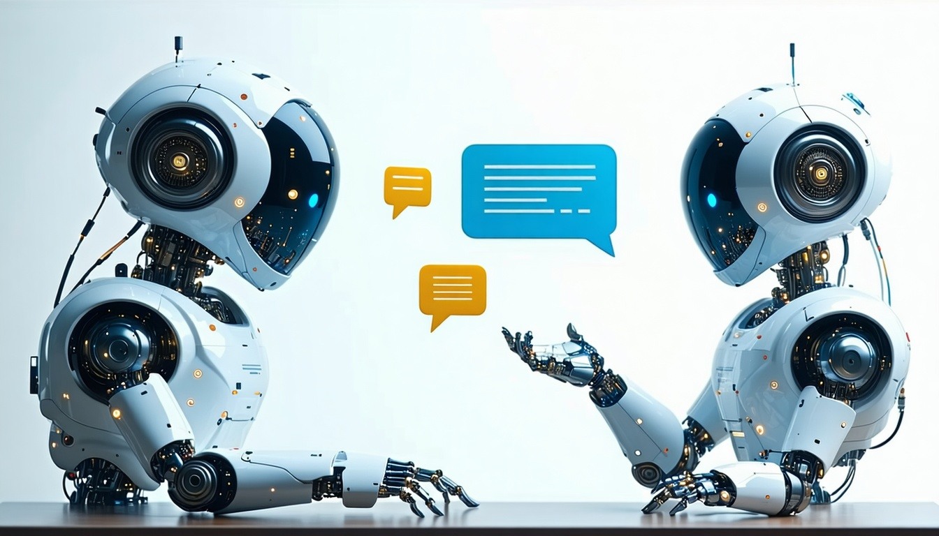 An AI-powered chatbot engaging with a user, symbol